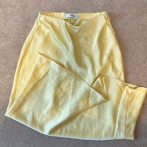 JustFab Yellow Satin Skirt